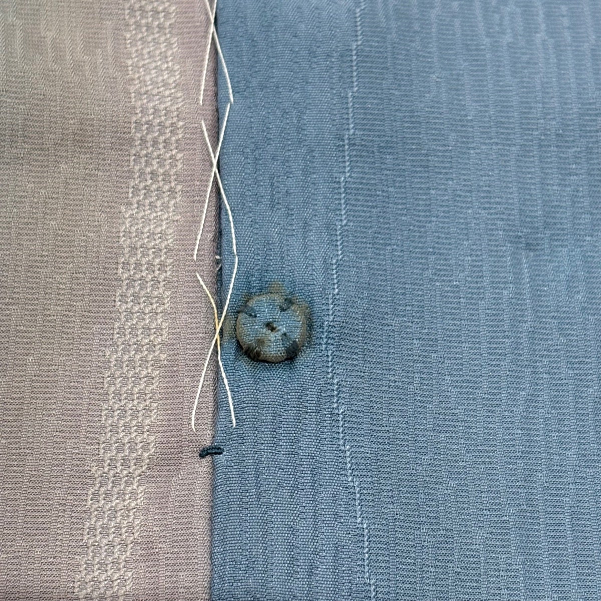 【美品】 道行 身丈90cm 裄丈61.5cm 正絹 秀品 【中古】 道行 身丈105cm 裄丈69cm L 和装コート 都衿 幾何学 地紋 灰紫 正絹 美