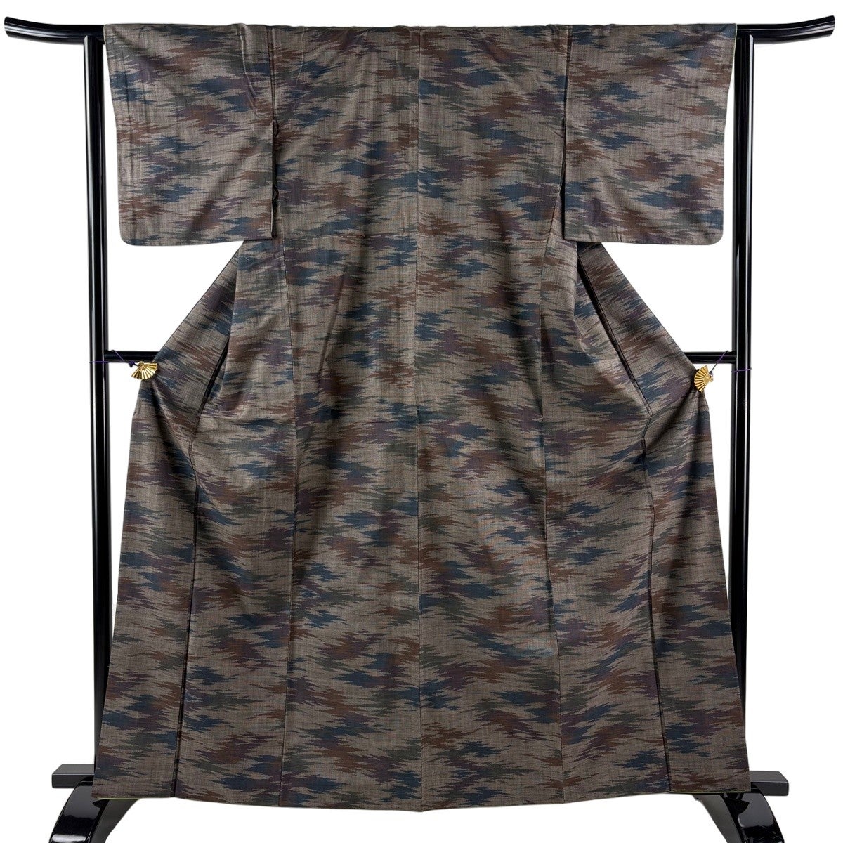 紬 身丈161cm 裄丈63.5cm S 袷 立涌 ベージュ 正絹 秀品｜中古・古着