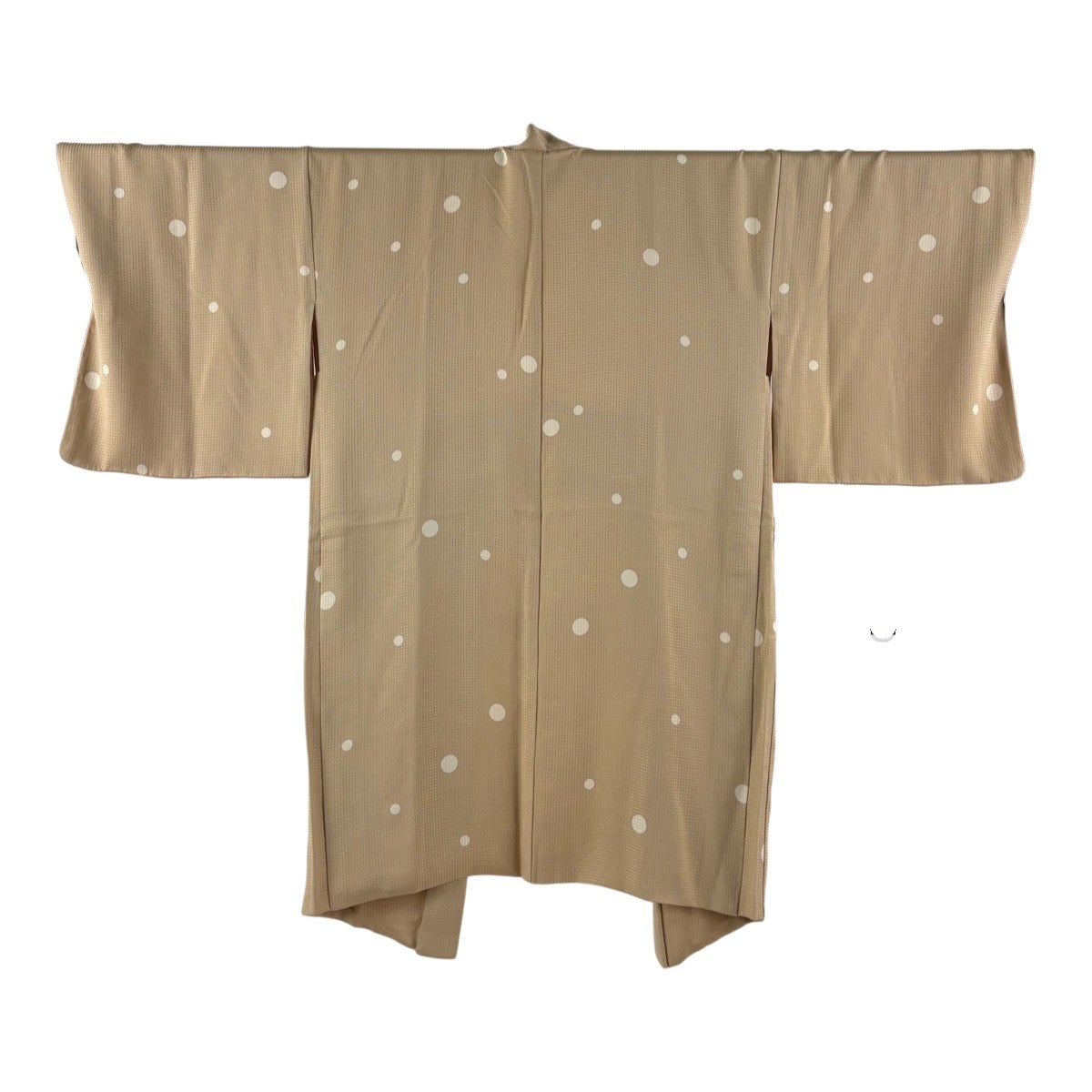 美品】 羽織 身丈105cm 裄丈69cm L 丸文 地紋 ベージュ 正絹 逸品