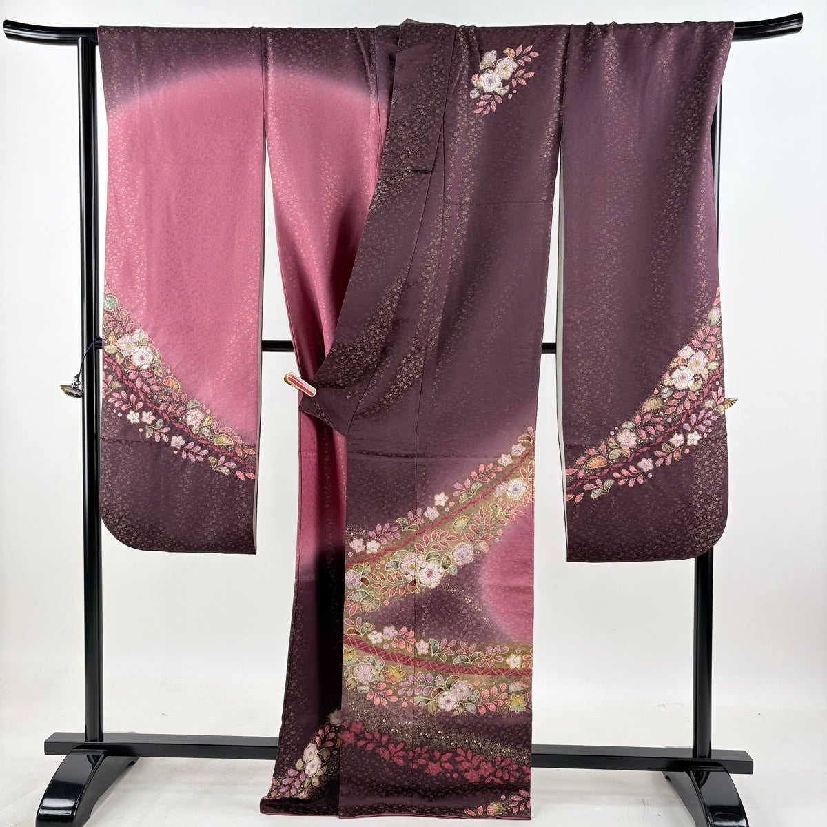 美品】 振袖 身丈166cm 裄丈66.5cm M 袷 徳永憲峯 落款あり 辻が花 金