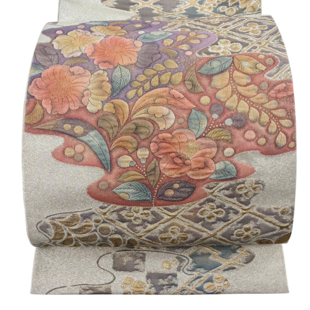 美品】 袋帯 秀品 辻が花 箔 ピンク お太鼓柄 正絹|中古・古着 美品】 袋帯 秀品 辻が花 箔 ピンク お太鼓柄 正絹|中古・古着