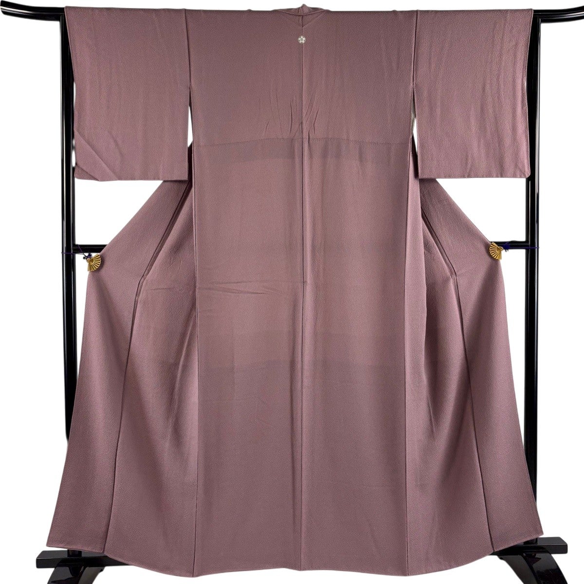 色無地 身丈163cm 裄丈66.5cm M 袷 灰緑 正絹 優品 一つ紋｜中古・古着