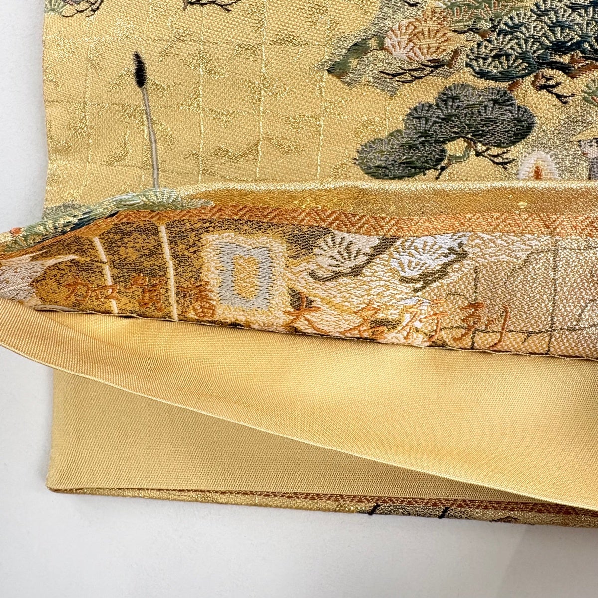 美品】 袋帯 秀品 加賀藩大名行列 箔 金糸 金色 六通 正絹｜中古・古着