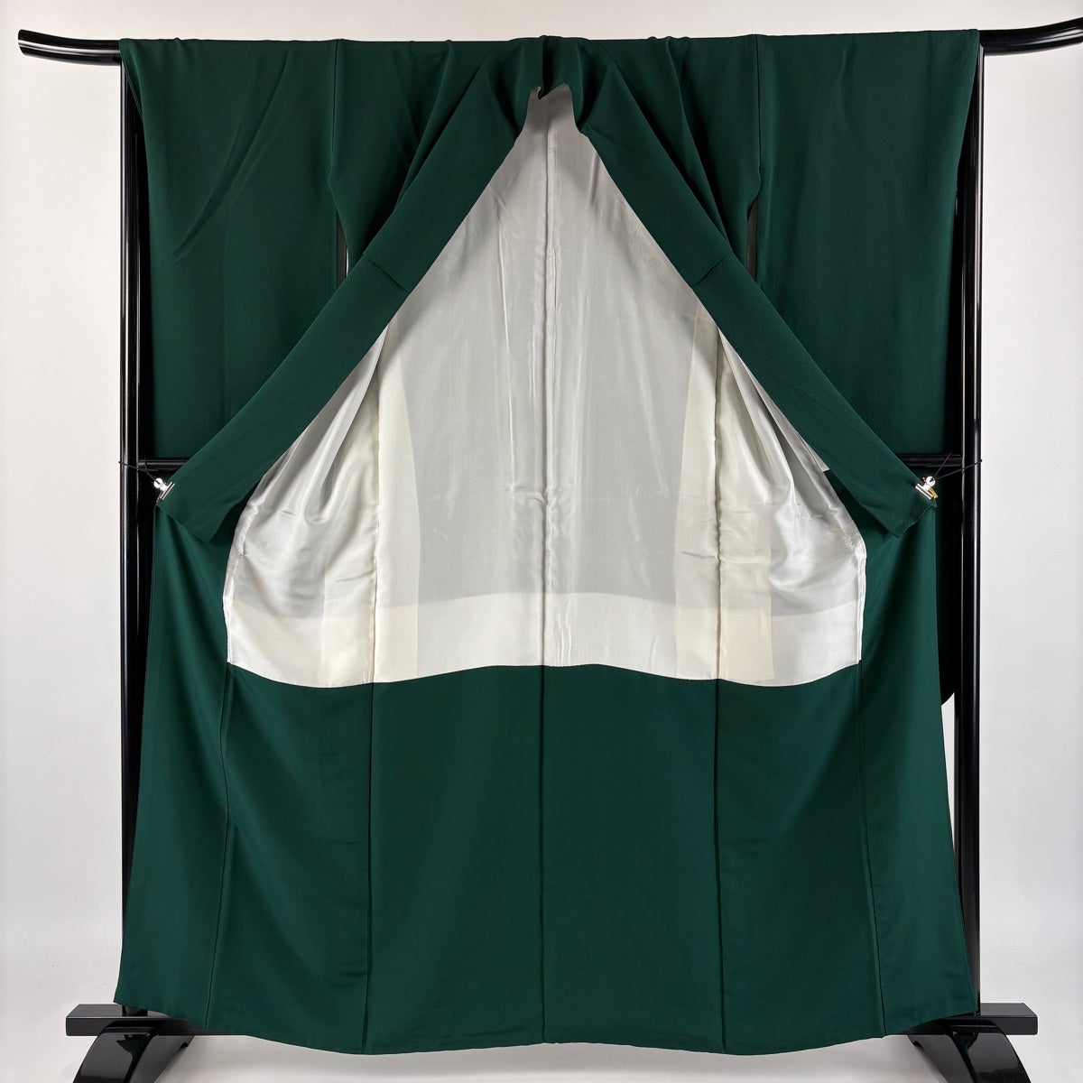 振袖 身丈159.5cm 裄丈68cm L 袷 鈴乃屋 深緑 正絹 名品｜中古・古着