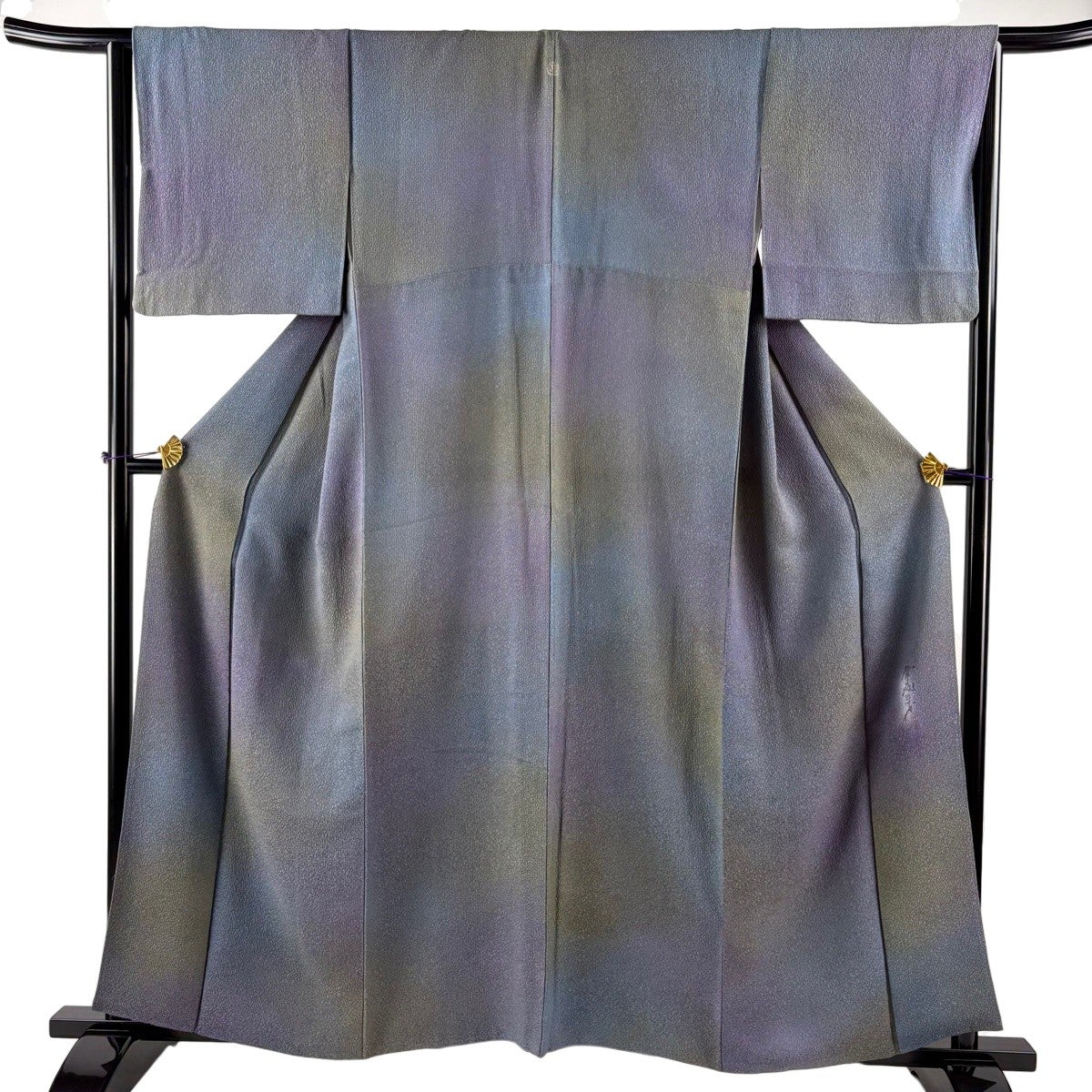 美品】 小紋 身丈158.5cm 裄丈64.5cm M 袷 斉藤三才 落款あり 証紙あり