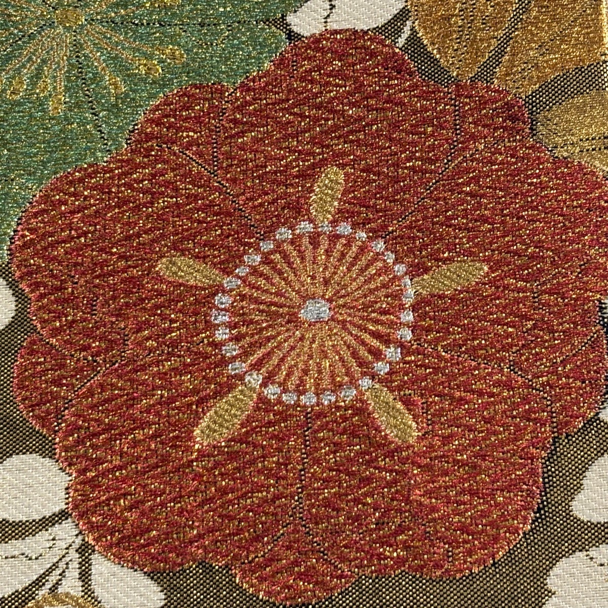 袋帯 秀品 辻が花柄 縞 箔 金糸 金茶 全通 正絹｜中古・古着