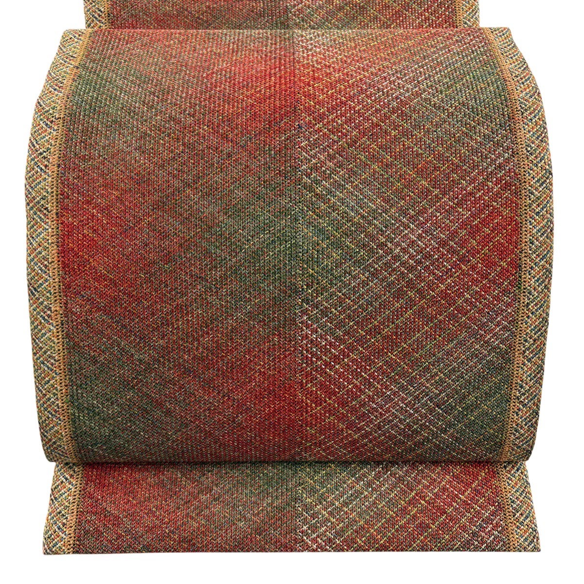 美品】 名古屋帯 秀品 八寸名古屋帯 松葉仕立て 斜め格子 幾何学模様
