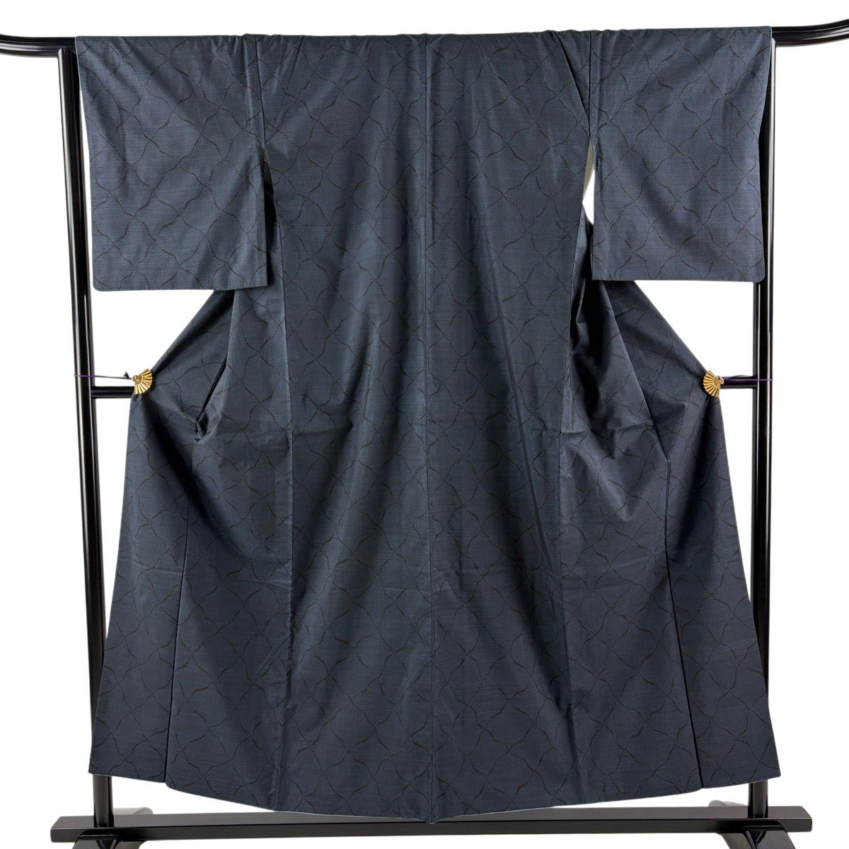 紬 身丈151cm 裄丈65cm M 薄物 夏紬地 濃紫 正絹 秀品｜中古・古着