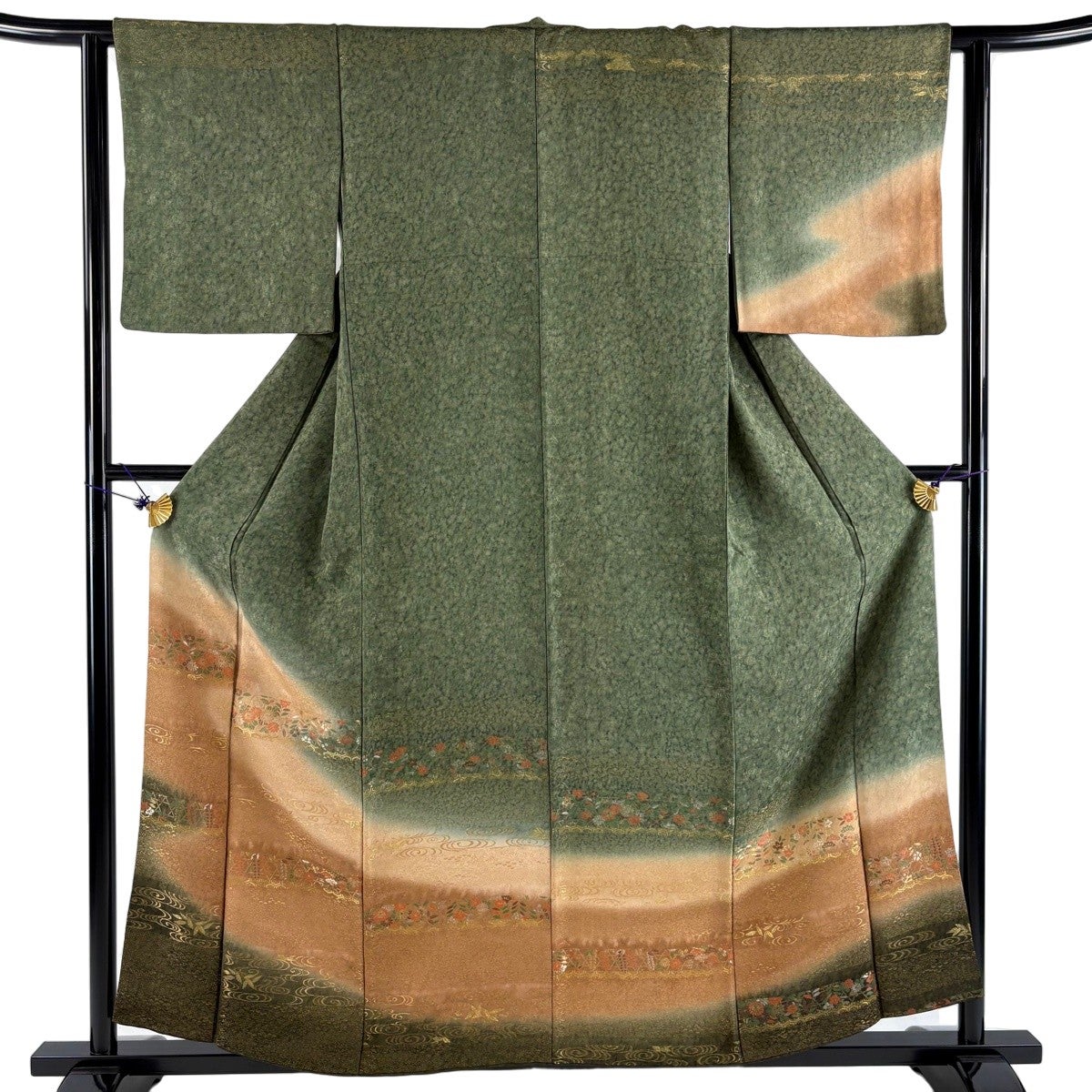 美品】 付下げ 身丈154.5cm 裄丈62cm S 紗絽袷 菖蒲 銀彩 濃紫 正絹