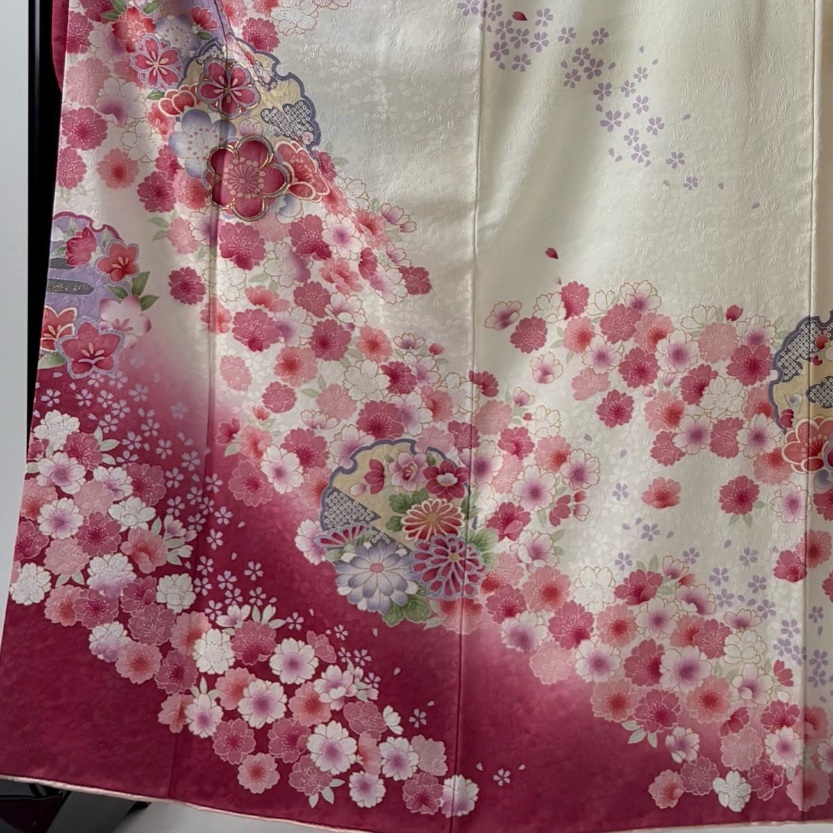 【振袖】 金糸無地 鹿子 雲 紋様 着物 袷 広衿 小振袖 身丈約159cm 美品】 振袖 身丈164cm 裄丈67.5cm L 袷 袋帯フルセット 雪輪 桜 金糸