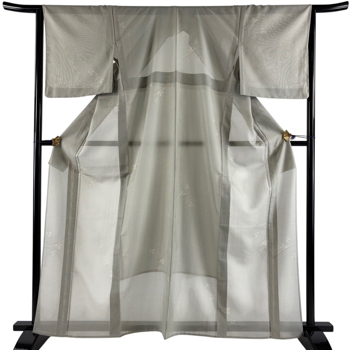 美品】 訪問着 身丈162cm 裄丈64.5cm M 薄物 夏紬地 秋草 松竹梅 金彩