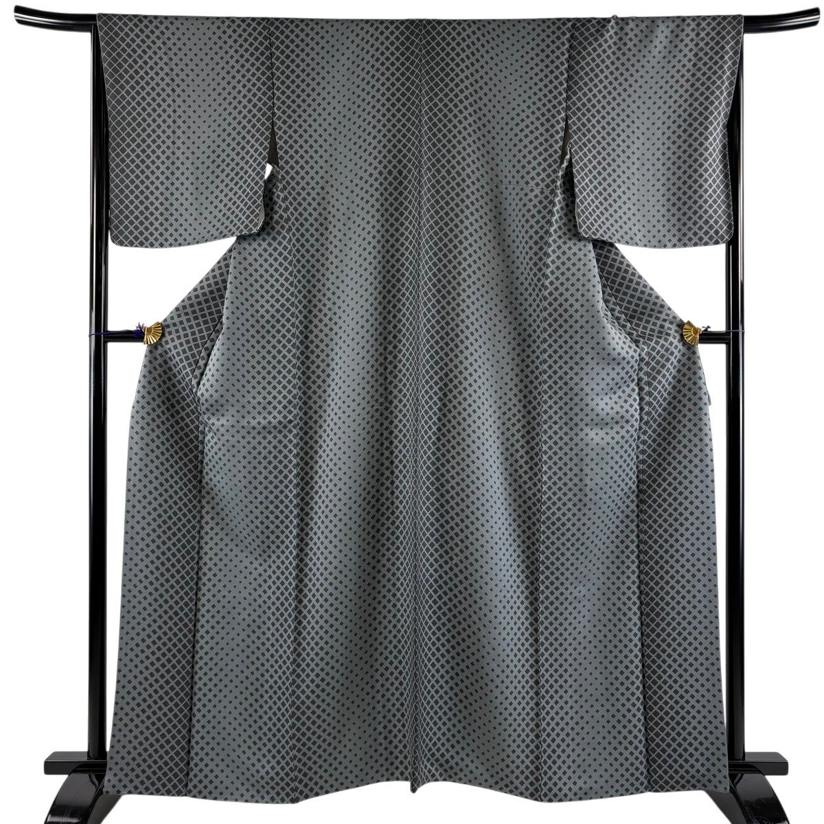 色無地 身丈162.5cm 裄丈65cm M 袷 斉藤三才 落款あり 緑 正絹 秀品 一