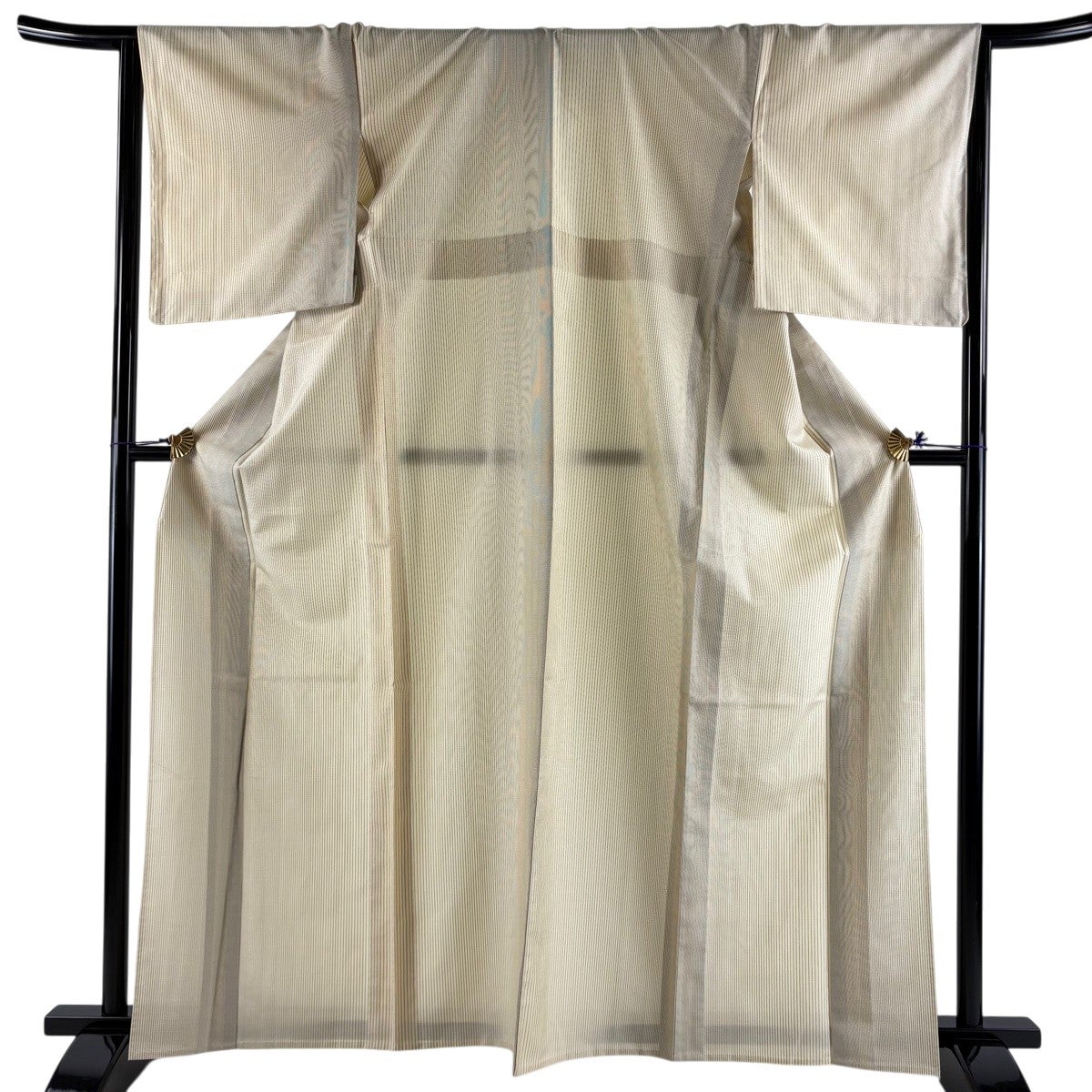 単衣 紬 クリーム 抽象文 身丈166.5cm 裄丈65cm トールサイズ 正絹 美品】 紬 身丈163cm 裄丈66.5cm M 単衣 縦縞 ベージュ 正絹 名品