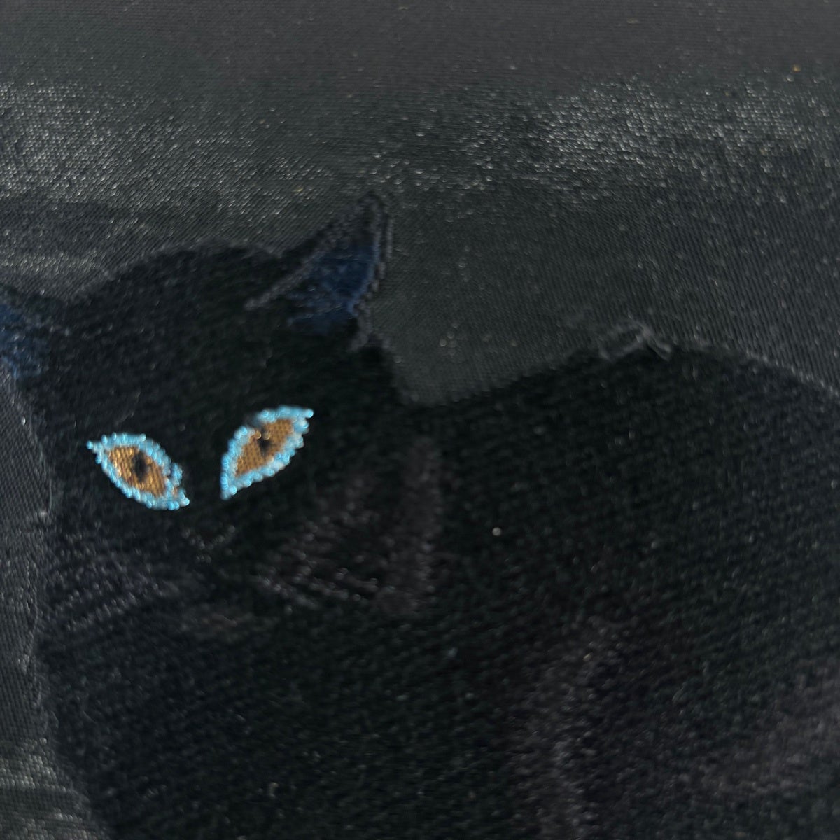 名古屋帯 名品 猫 刺繍 金糸 黒 正絹｜中古・古着・リサイクル着物通販