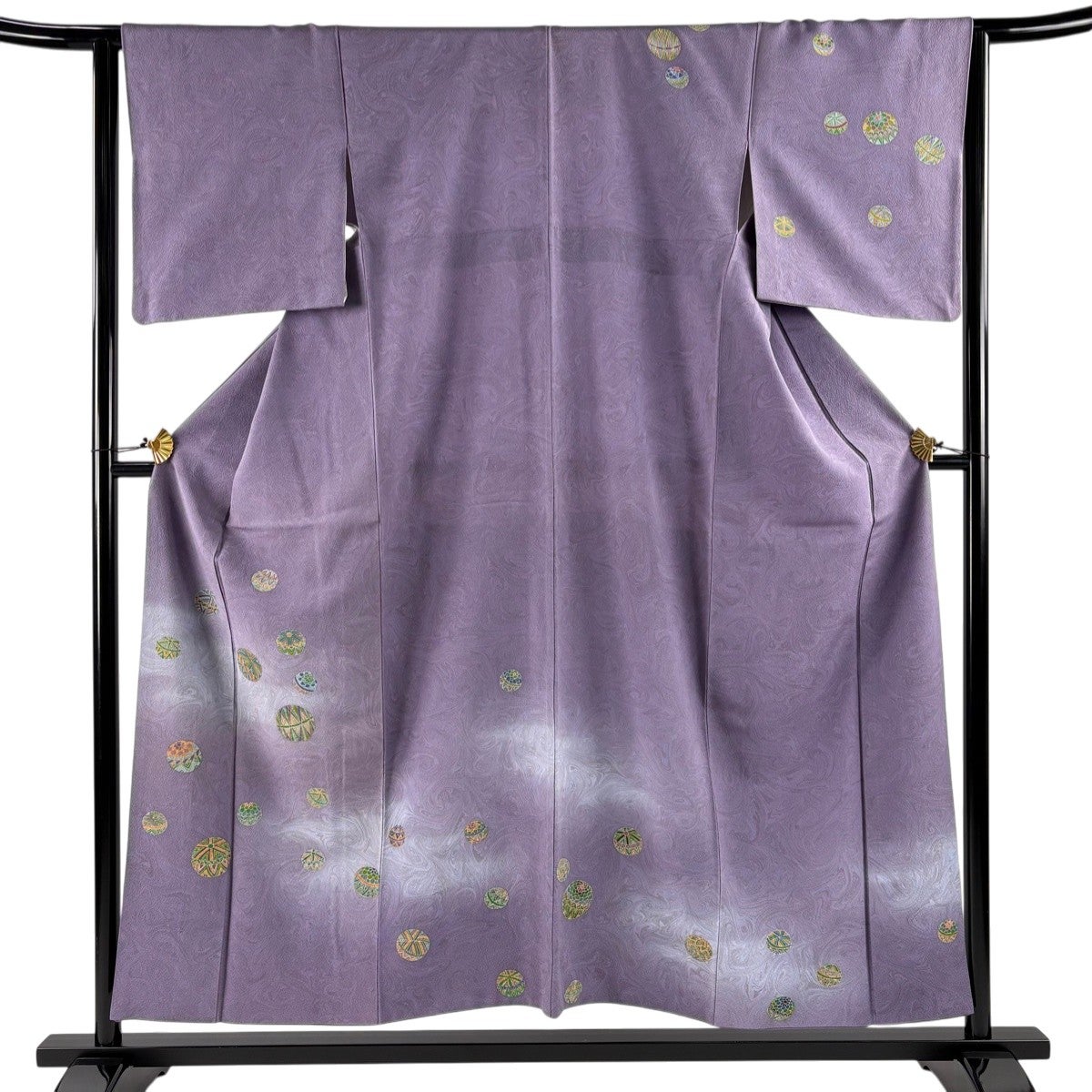 美品】 付下げ 身丈168.5cm 裄丈64.5cm M 袷 葡萄 幾何学模様 金彩