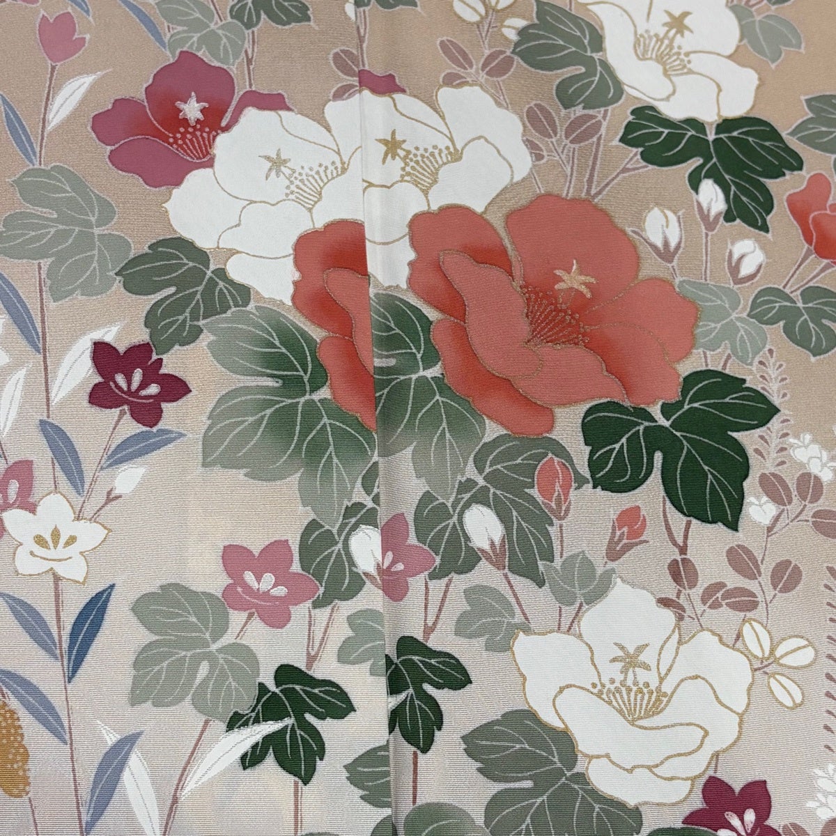 美品】 訪問着 身丈154.5cm 裄丈62cm S 袷 草花 萩 金銀彩 ぼかし