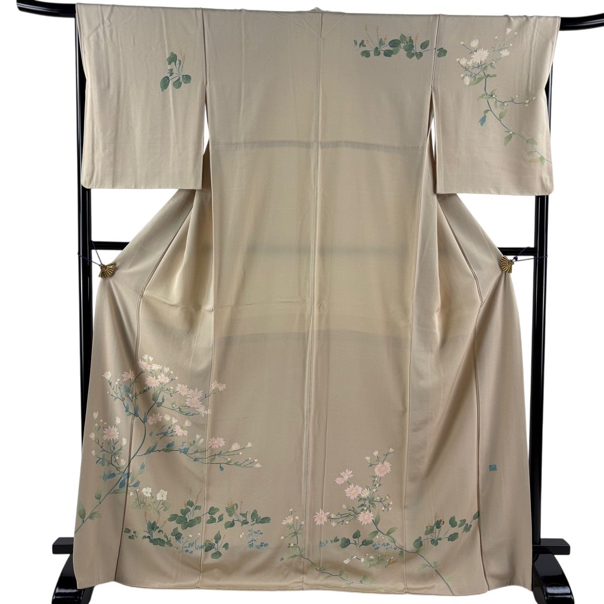 美品】 訪問着 身丈173.5cm 裄丈67.5cm L 袷 甲斐泰造 落款あり 蝶
