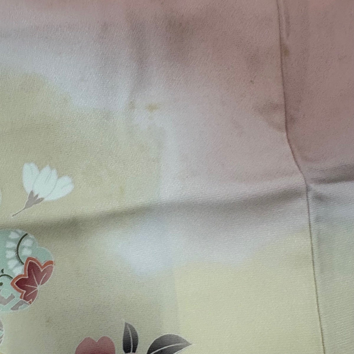 訪問着 身丈163.5cm 裄丈66cm M 袷 桜 波 金糸 金銀彩 ピンク 正絹 秀