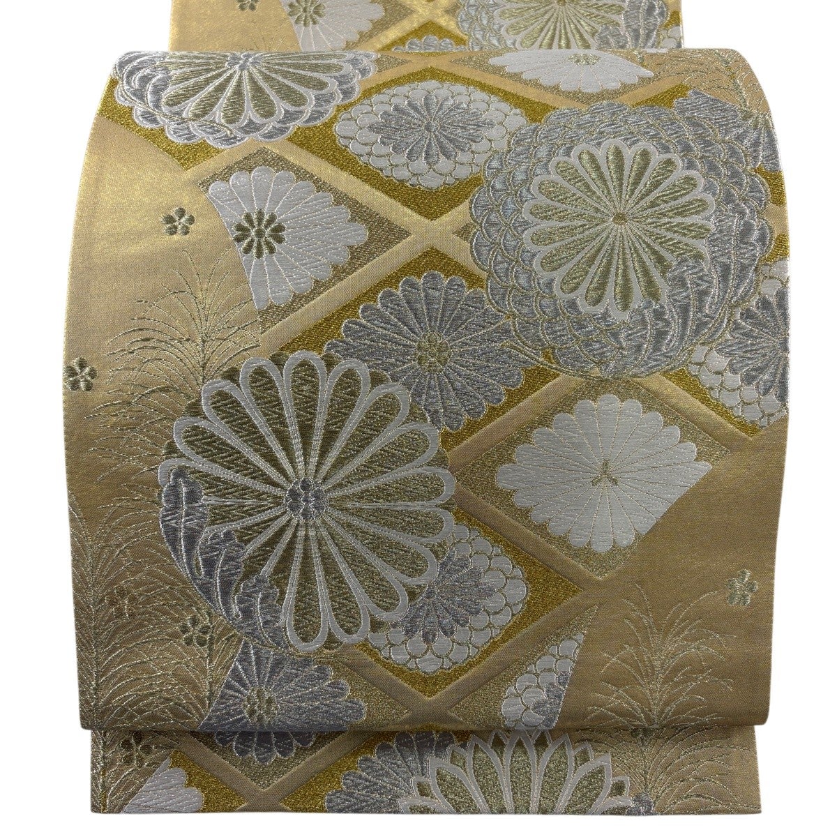 美品】 袋帯 秀品 やまと 本金箔 プラチナ箔 辻が花柄 道長取り 金糸