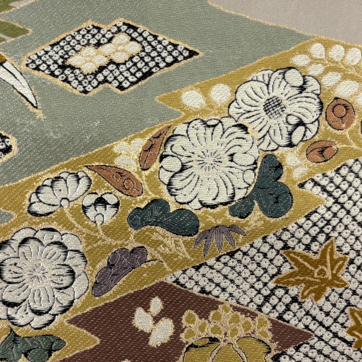 袋帯 秀品 洛風 辻が花 箔 小豆色 六通 正絹｜中古・古着・リサイクル