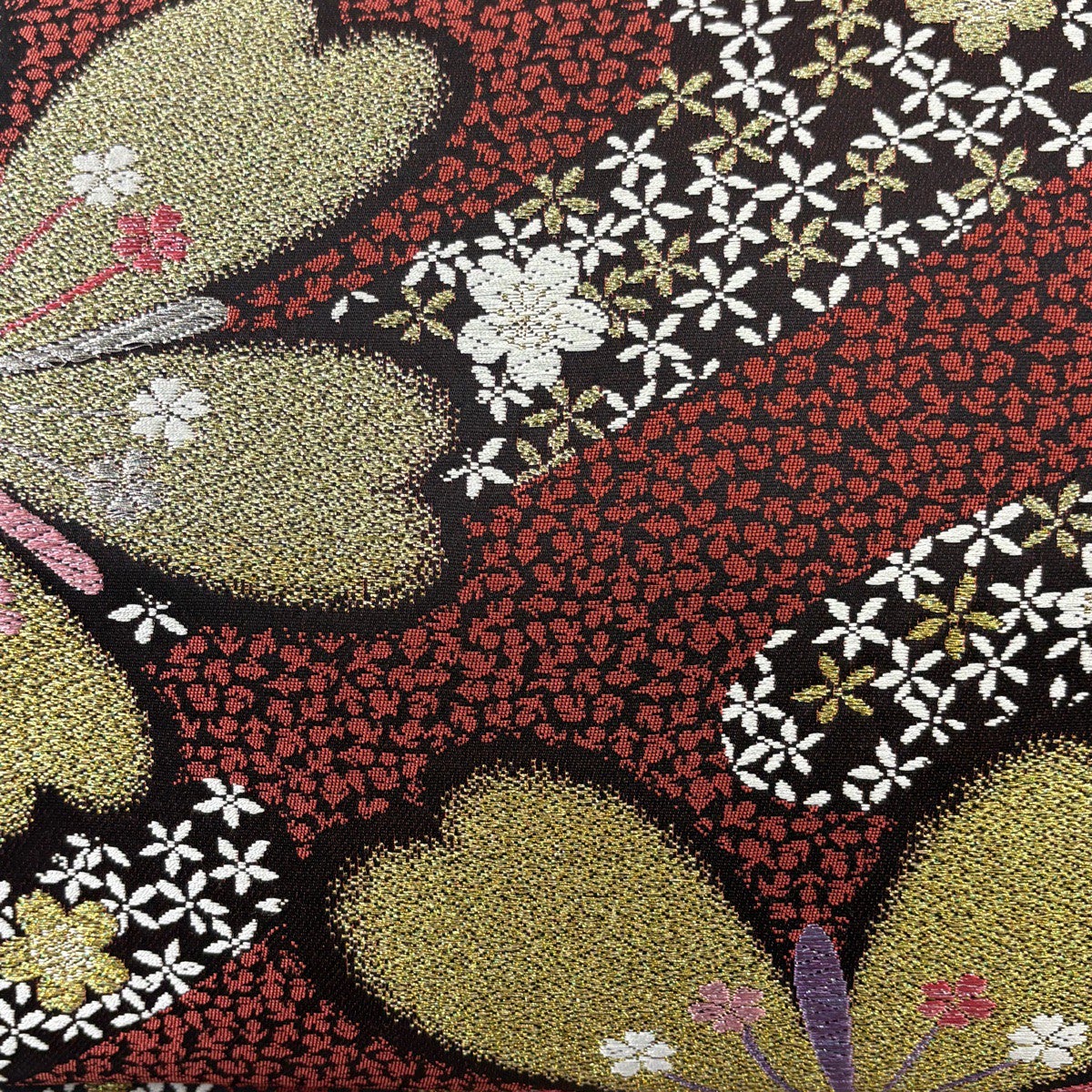 美品】 袋帯 秀品 鈴乃屋 桜 花 箔 濃ピンク 六通 正絹｜中古・古着