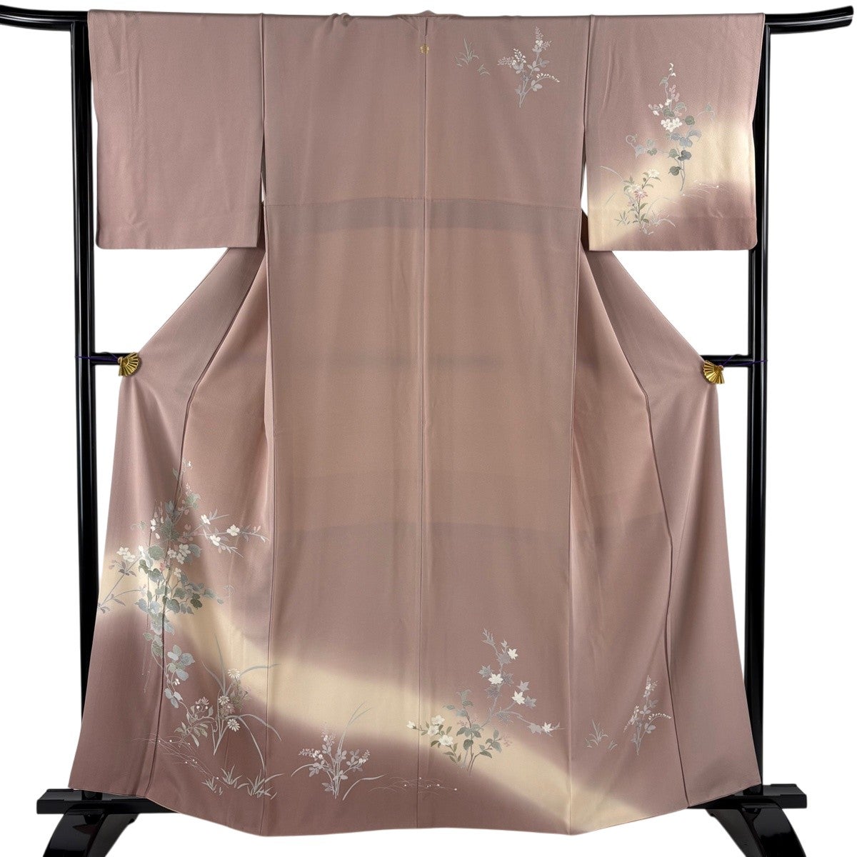 未着用　訪問着　身丈161　裄65　花模様　花影　正絹　着物　032b p 美品】 訪問着 身丈161cm 裄丈64.5cm M 袷 草花 染め分け ぼかし
