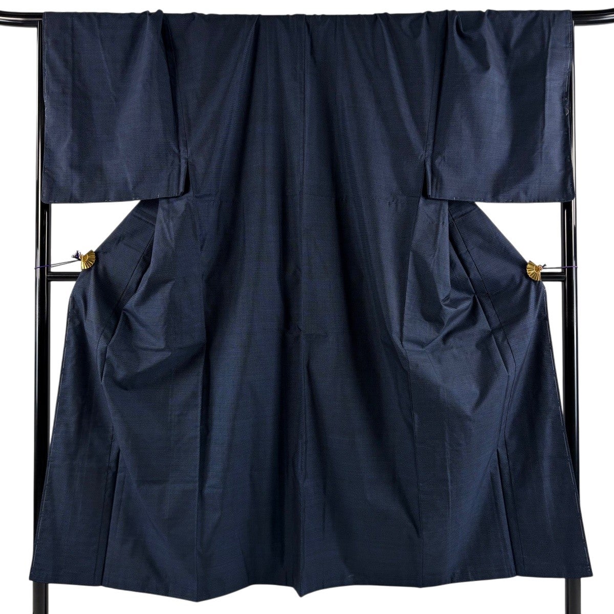 着物■男性　紬　アンサンブル　80亀甲　正絹　逸品 美品】 男着物 身丈148cm 裄丈72cm L 袷 アンサンブル 紬 亀甲絣 濃紺