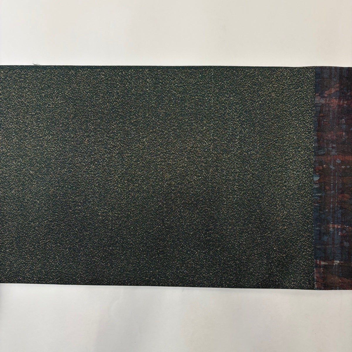 美品】 袋帯 逸品 落款あり 木村幸啓 幾何学模様 螺鈿 箔 青緑 お太鼓
