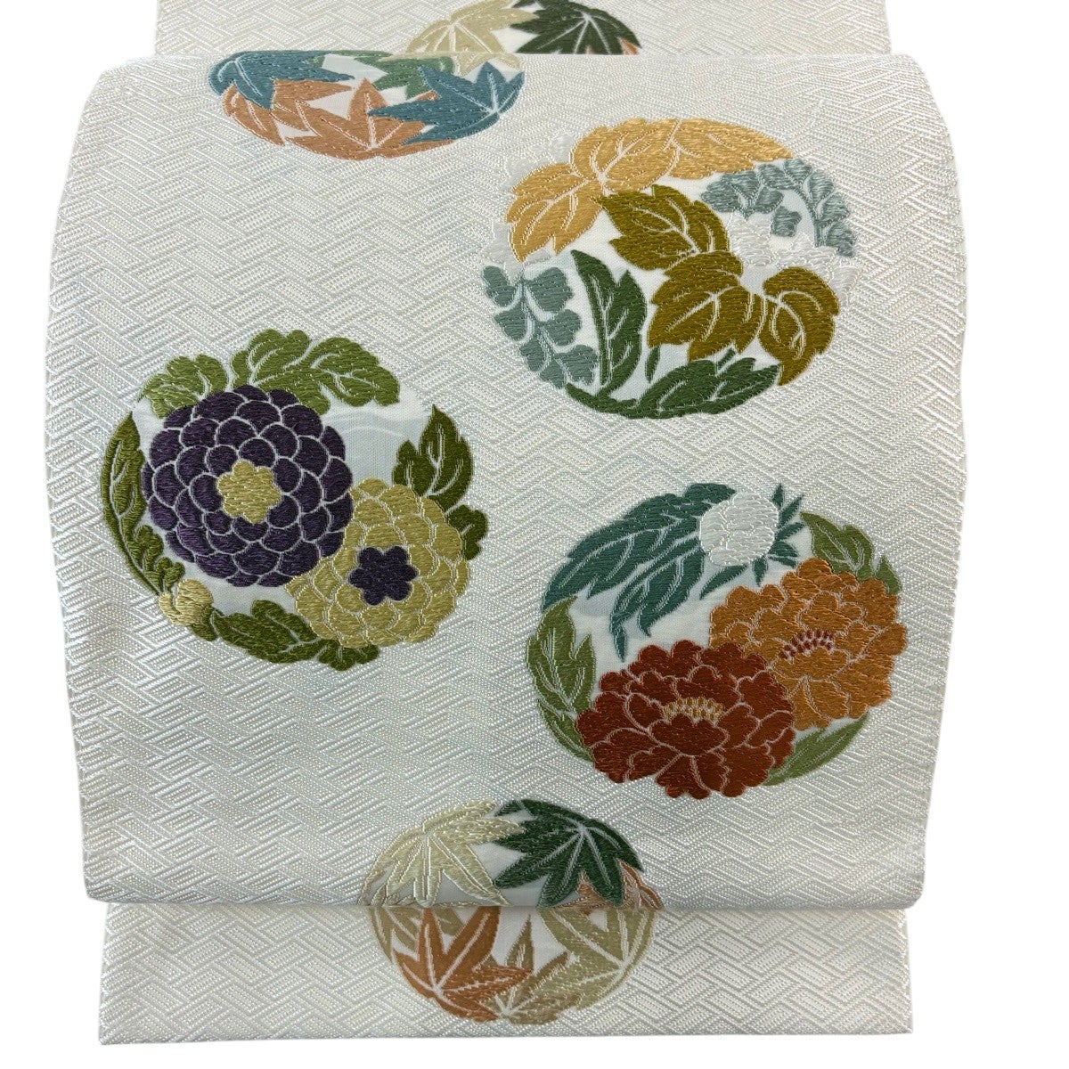袋帯 秀品 花丸文 草花 薄小豆 六通 正絹｜中古・古着・リサイクル着物