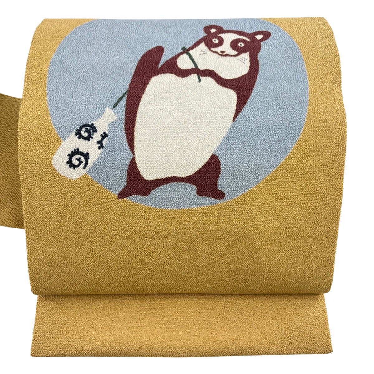 美品未着用 正絹 狸 なごや帯 着物 A3648 美品】 名古屋帯 逸品 狸 薄黄土色 正絹｜中古・古着・リサイクル着物
