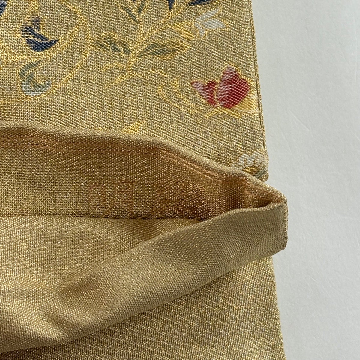 美品】 袋帯 秀品 華文 鳥 金糸 箔 金色 六通 正絹｜中古・古着
