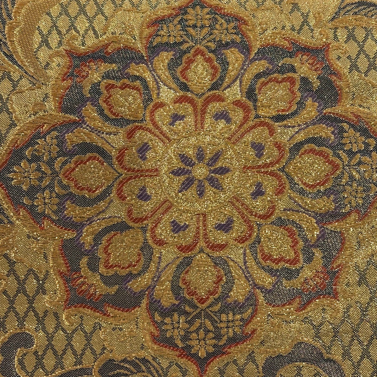 袋帯 秀品 華文 花唐草 箔 金糸 金色 六通 正絹｜中古・古着