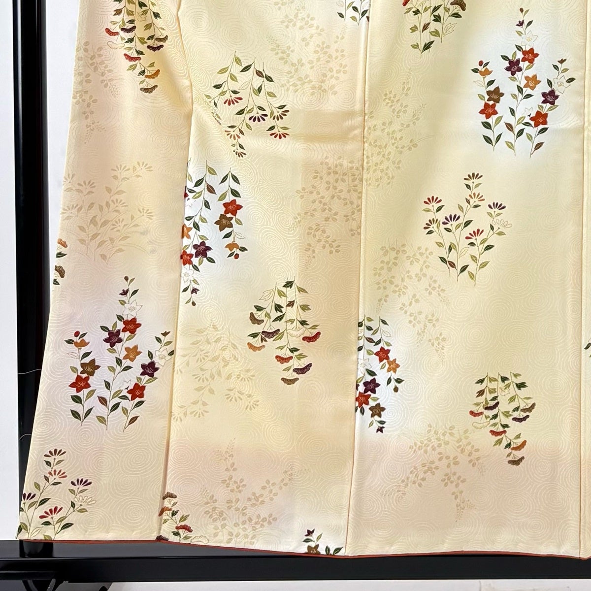 美品】 小紋 身丈157.5cm 裄丈61.5cm S 袷 洗える着物 女郎花 桔梗