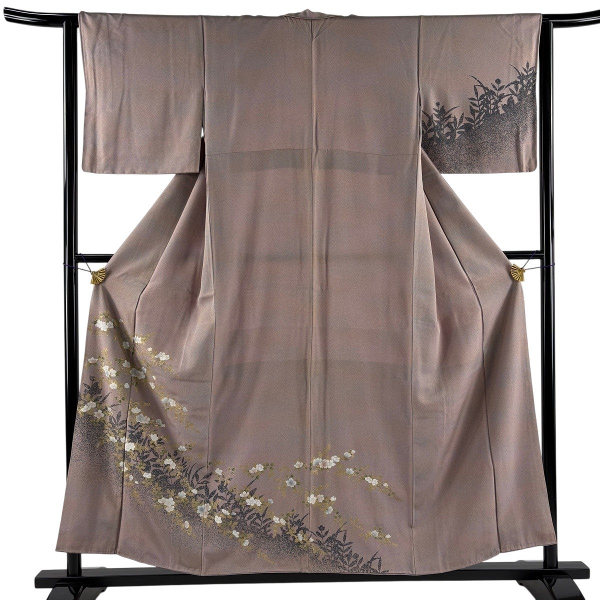 美品】 訪問着 身丈155.5cm 裄丈63cm S 袷 桜 シルエット 金彩 ぼかし