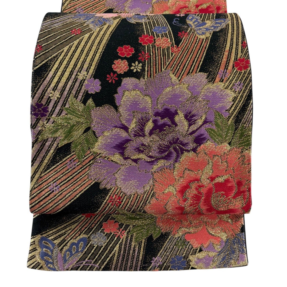 袋帯 美品 秀品 六通 正絹 袋帯 六通 秀品 花鳥欄間文