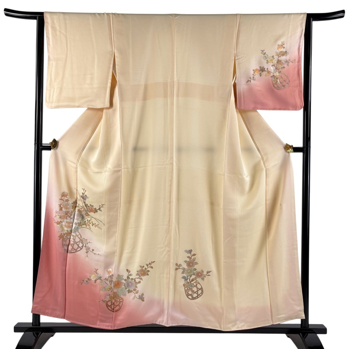 美品】 付下げ 身丈156cm 裄丈62.5cm S 袷 和田光正 落款あり 花籠