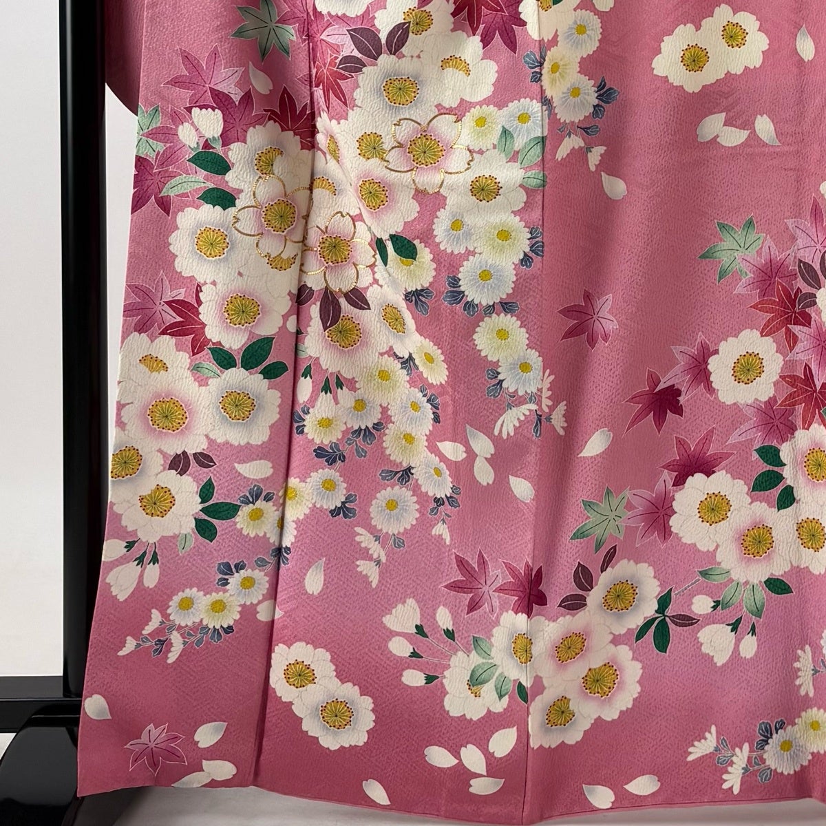 振袖 身丈165cm 裄丈65.5cm M 袷 袋帯フルセット 桜 菊 金糸 金彩