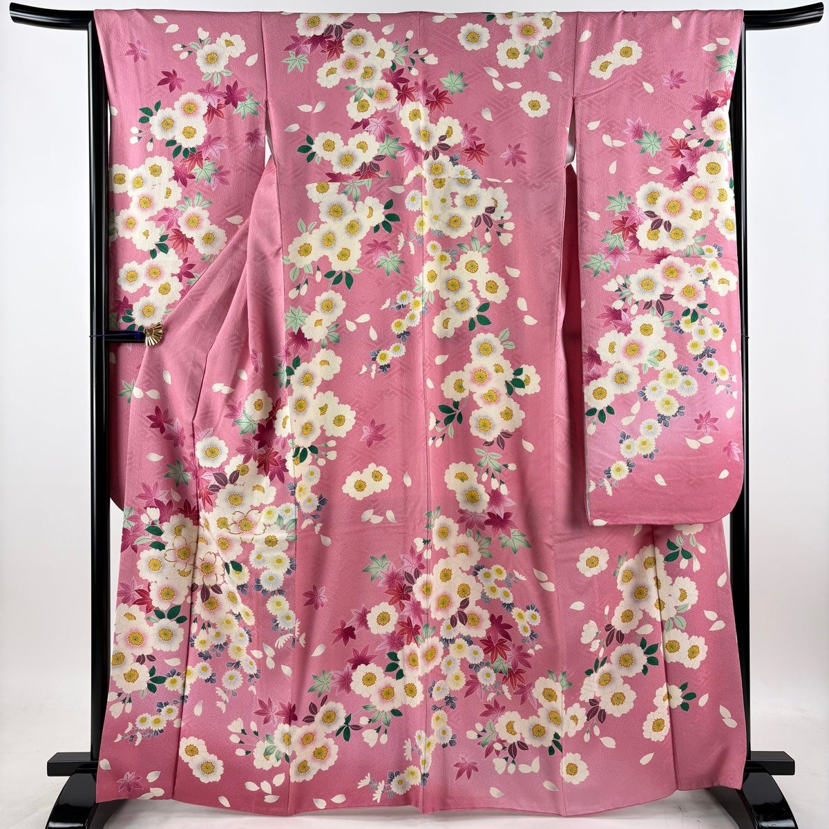振袖 身丈165cm 裄丈65.5cm M 袷 袋帯フルセット 桜 菊 金糸 金彩