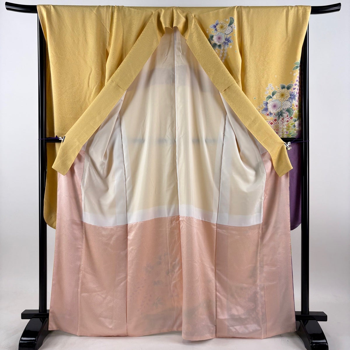 美品】 振袖 身丈167cm 裄丈68cm L 袷 辻が花柄 草花 染め分け ぼかし