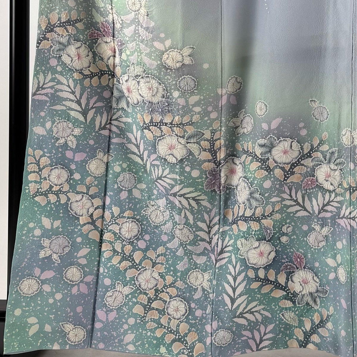 訪問着 身丈164.5cm 裄丈65cm M 袷 落款あり 辻が花 ぼかし 水色 正絹