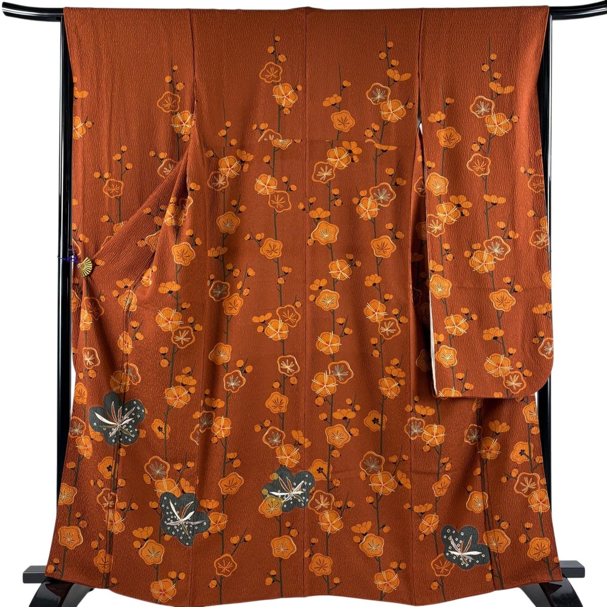 振袖 美品 名品 身丈163cm 裄丈65.5cm 正絹 【中古】 美品】 振袖 身丈163cm 裄丈69cm L 袷 桜 金糸 金彩 赤 正絹 秀品