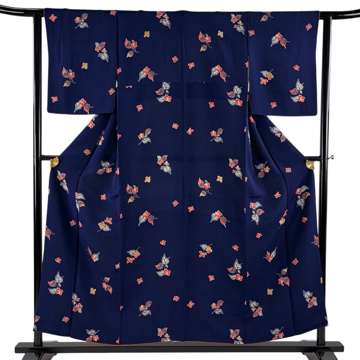 【美品】 小紋 身丈157.5cm 裄丈62.5cm 正絹 名品 【中古】 美品】 小紋 身丈157cm 裄丈62cm S 袷 幾何学 赤紫 正絹 秀品｜中古