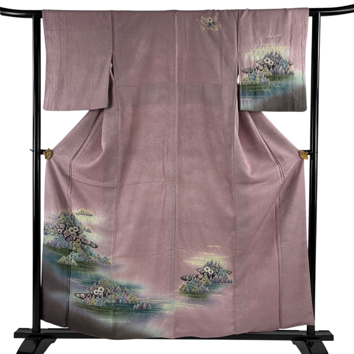 美品】 名古屋帯 逸品 二代目 久保田一竹 落款あり 霞 花びら 金糸