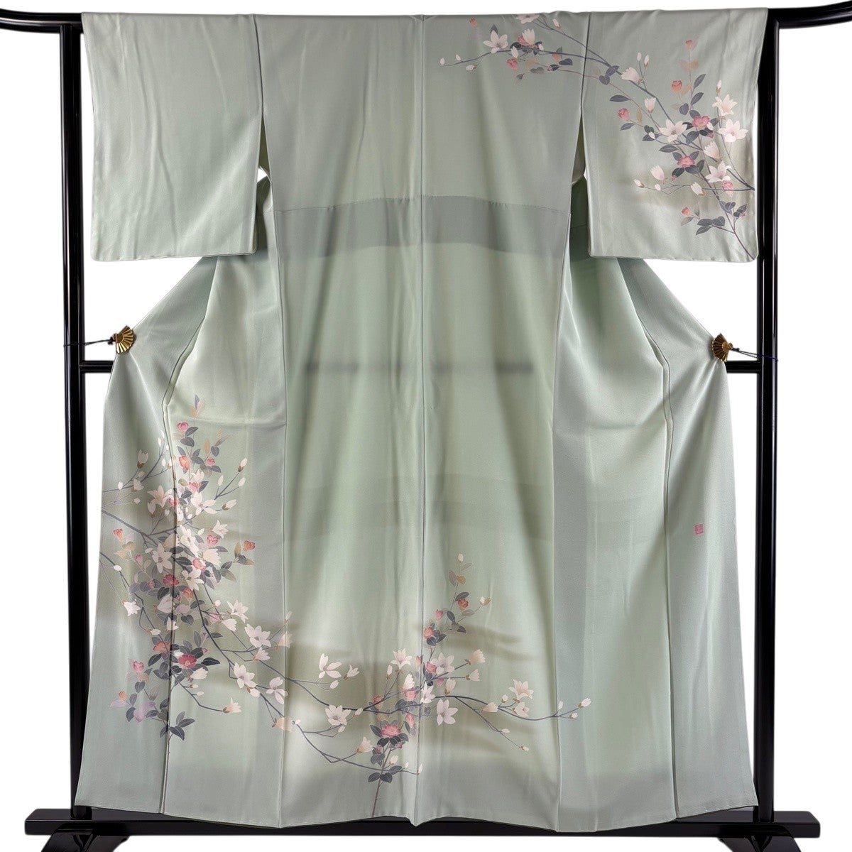 訪問着 美品 逸品 身丈162cm 裄丈64cm 正絹 【中古】 訪問着 身丈162cm 裄66.5cm レディース 袷 鮫小紋 裄長 裄M-Lサイズ