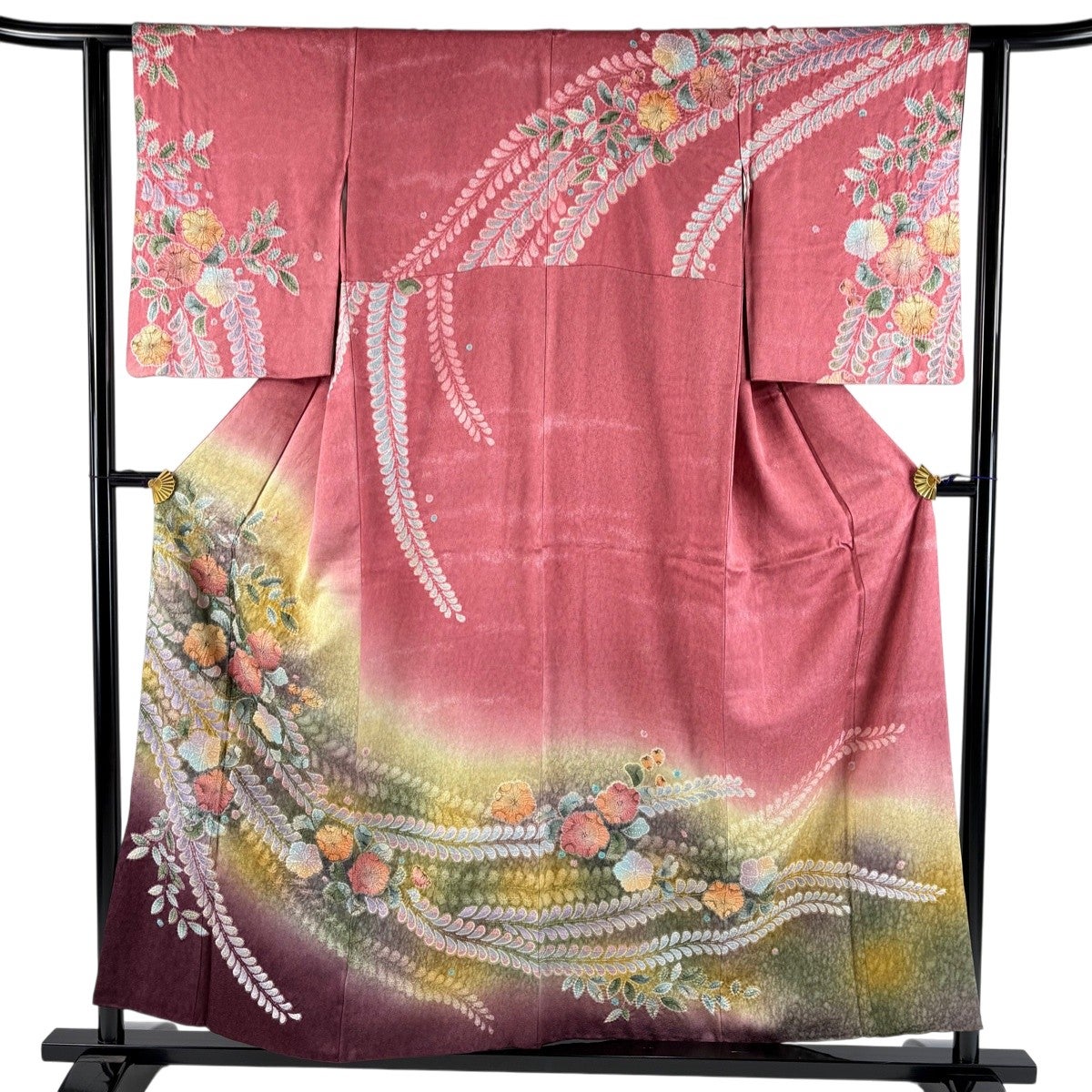 美品】 袋帯 逸品 やまと 草花 華文 金糸 切り嵌め 薄紫 お太鼓柄 正絹