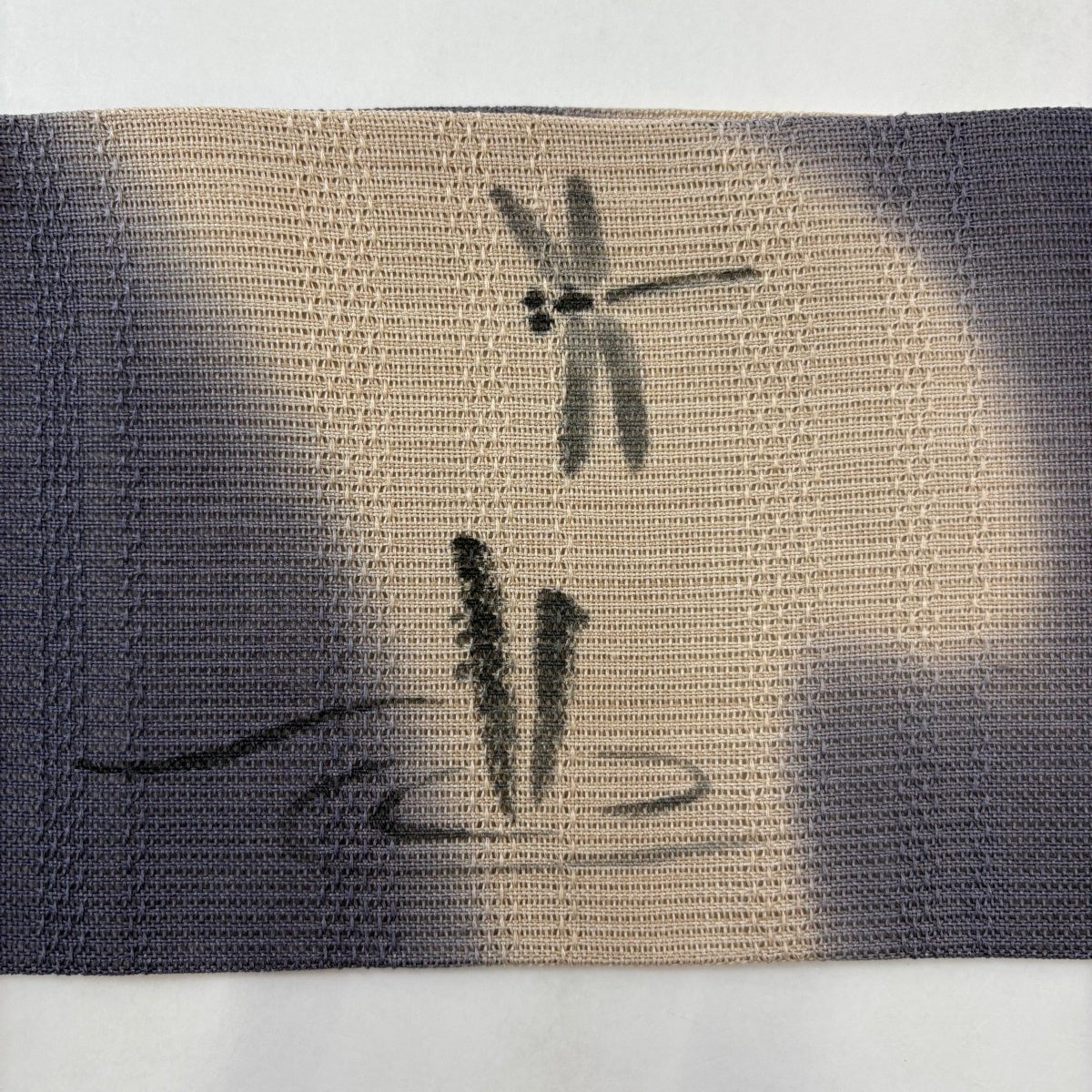 美品】 名古屋帯 名品 夏帯 トンボ 流水 灰紫 正絹｜中古・古着