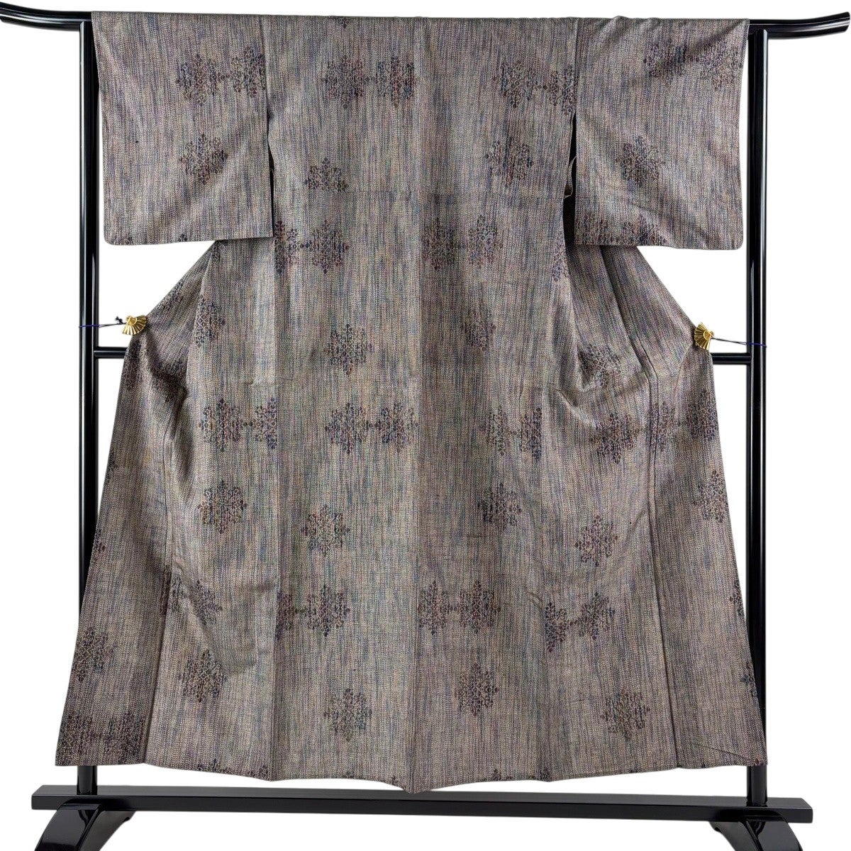 大島紬 身丈155cm 裄丈62.5cm 正絹 秀品 【中古】 美品】 大島紬 身丈155.5cm 裄丈62.5cm S 袷 証紙あり 草花 紺色 正絹