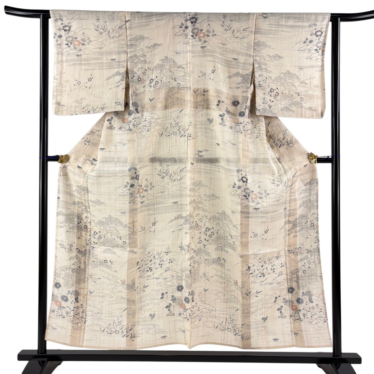 美品】 訪問着 身丈169cm 裄丈65.5cm M 薄物 絽 牡丹 桜 染め分け