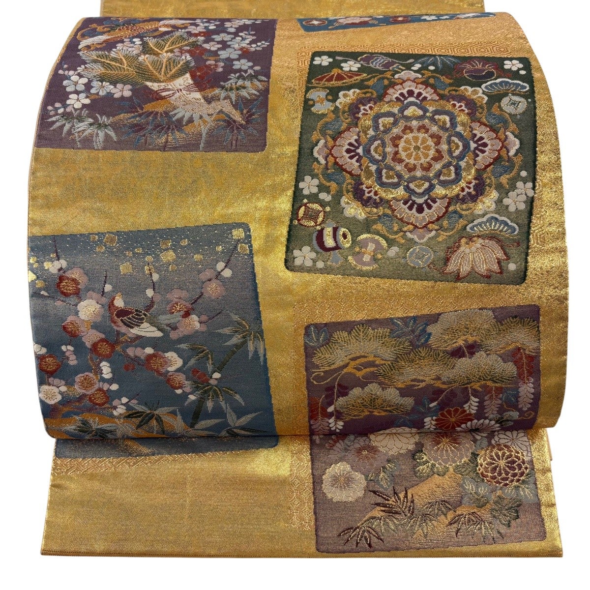 袋帯 秀品 華文 草花 金糸 箔 金色 六通 正絹｜中古・古着・リサイクル