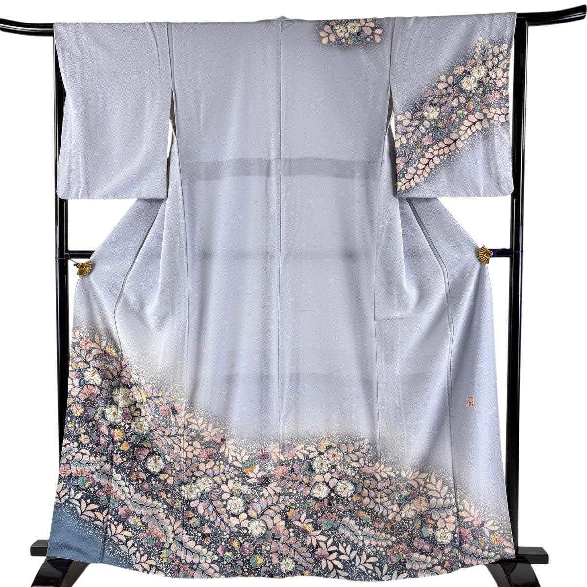 訪問着 身丈161.5cm 裄丈64.5cm M 袷 徳永憲峯 落款あり 辻が花 ぼかし